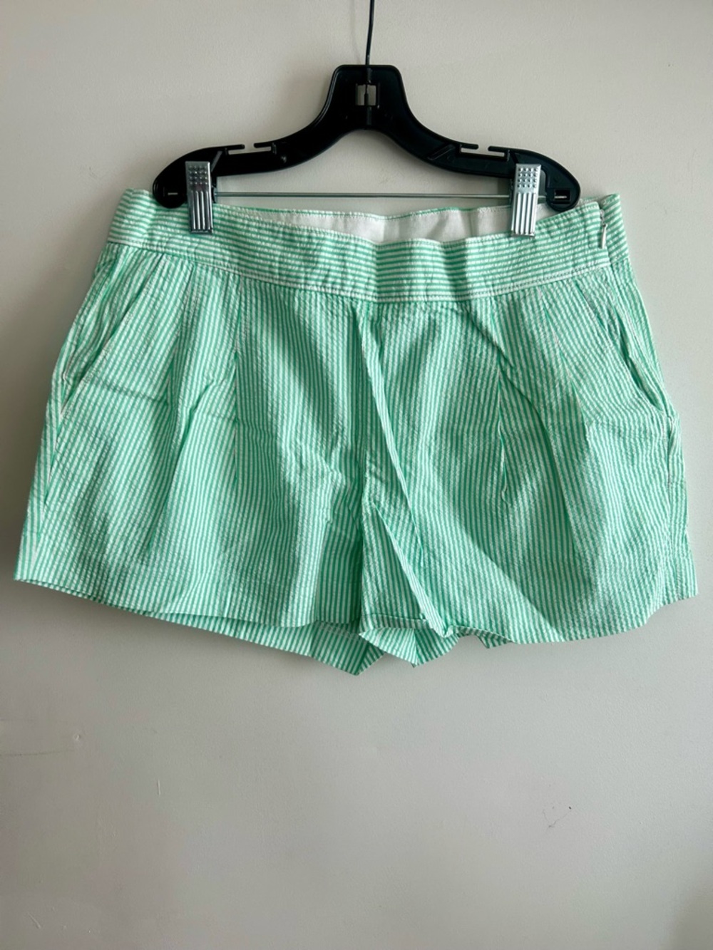 J. Crew Mint Striped Seersucker Shorts